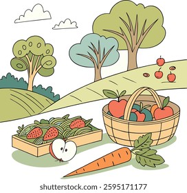 Healthy lifestyle and organic food concept with fresh fruits and veggies