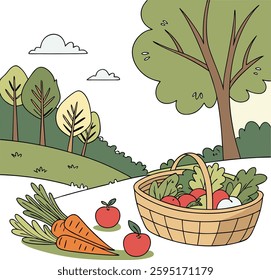 Healthy lifestyle and organic food concept with fresh fruits and veggies
