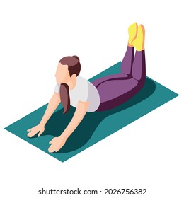 Healthy Lifestyle, Outdoor Activity, Fitness Exercises Trendy Vector Characters Set Isolated on White Background. Practicing Yoga Illustration