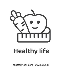 Healthy Lifestyle Outline Icon On White Background. Vector Illustration.