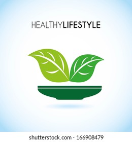 healthy lifestyle over blue background vector illustration