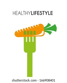 healthy lifestyle over white background vector illustration