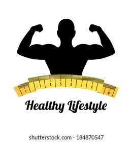 Healthy lifestyle over white background, vector illustration