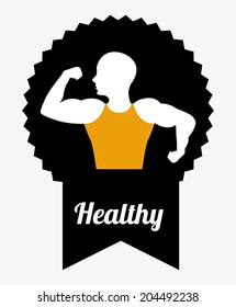healthy lifestyle over white background vector illustration