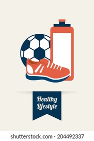 healthy lifestyle over white background vector illustration