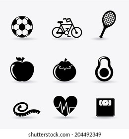 healthy lifestyle over white background vector illustration