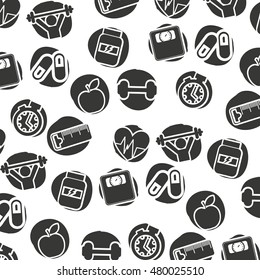healthy lifestyle pattern icons vector illustration design