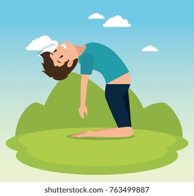 healthy lifestyle people doing yoga design