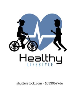healthy lifestyle people training exercise heartbeat