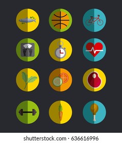 healthy lifestyle related icons image 