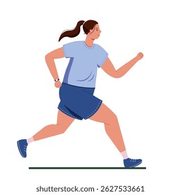 Healthy Lifestyle: Running Woman Illustration
