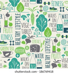 healthy lifestyle seamless background