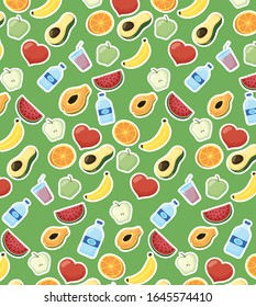 healthy lifestyle set of fruits vector illustration design