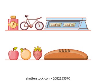 healthy lifestyle set icons