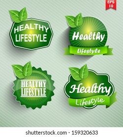 Healthy Lifestyle set. Vector.