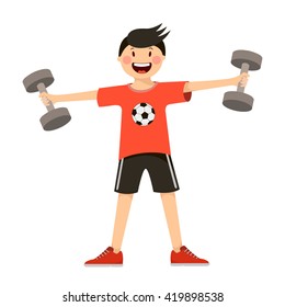 healthy lifestyle , sport, sportmen , dumbbells , vector graphics