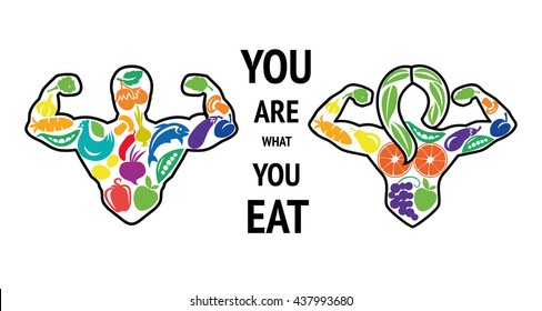 Healthy lifestyle. Sports nutrition. Athlete food, healthy people. Diet, protein food. Sport, bodybuilder. You ere what you eat.