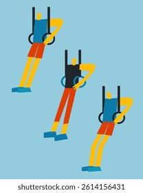 Healthy lifestyle with sports rings fitness illustration