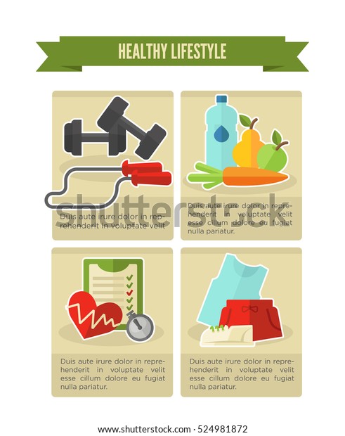 Healthy Lifestyle Template Design Vector Wellness Stock Vector (Royalty ...