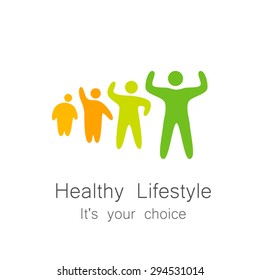 Healthy lifestyle - template for logos of sports club, sporting goods, diet, health centers , etc.