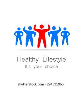 Healthy lifestyle - template for logos of sports club, sporting goods, diet, health centers , etc.