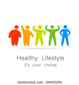 Healthy lifestyle - template for logos of sports club, sporting goods, diet, health centers , etc.