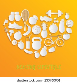 Healthy Lifestyle. Vector Background