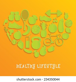 Healthy Lifestyle. Vector Background