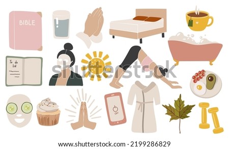 Healthy lifestyle vector collection, Healthy elements, healthy habits