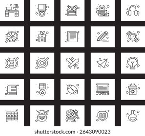 Healthy Lifestyle Vector Icon Set | Adjustable Line Weight | Fitness, nutrition, exercise, wellness, sleep, yoga, meditation, heart rate, gym, hiking, cycling, sports, health monitoring icons.Eps 10.