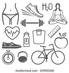 healthy lifestyle vector icons