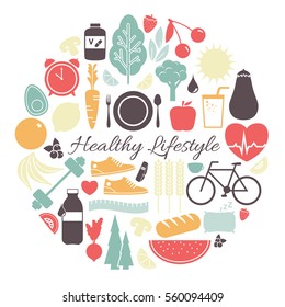 Healthy Lifestyle - Vector Illustration