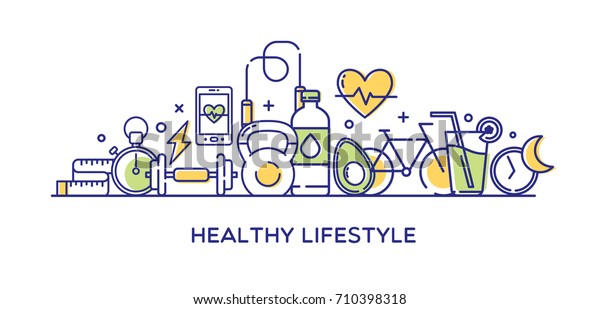 Healthy Lifestyle Vector Illustration Stock Vector Royalty Free 710398318 3283