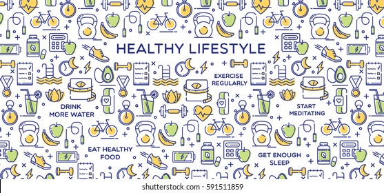 Healthy lifestyle vector illustration, dieting, fitness and nutrition.
 - Shutterstock ID 591511859