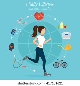 Healthy lifestyle vector set