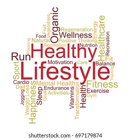 Healthy Lifestyle Word Cloud Stock Vector (Royalty Free) 697179874 ...