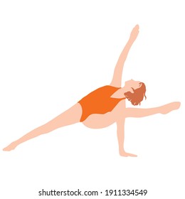 healthy lifestyle yoga sports harmony. Gymnastics, stretching. asana. Vector image of a girl who does yoga.