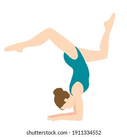 healthy lifestyle yoga sports harmony. Gymnastics, stretching. asana. Vector image of a girl who does yoga.