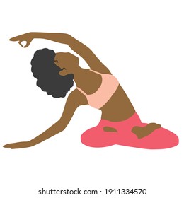 healthy lifestyle yoga sports harmony. Gymnastics, stretching. asana. Vector image of a girl who does yoga.