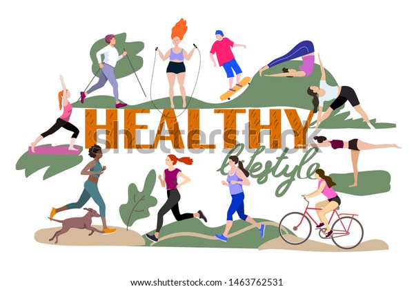 Healthy Lifestylewalking Sport Parkhealthy Lifestyle Backgroundvector ...