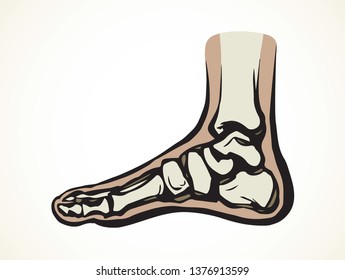Healthy limb posture section element diagnostic concept on white text space. Black line hand drawn hip medial care logo pictogram emblem chart in doodle art vintage style. Analysis abstract side view