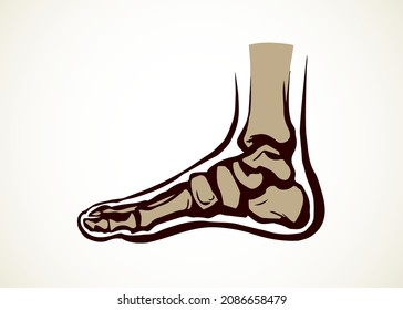 Healthy limb posture section element diagnostic concept on white text space. Black line hand drawn hip medial care logo pictogram emblem chart in doodle art vintage style. Analysis abstract side view
