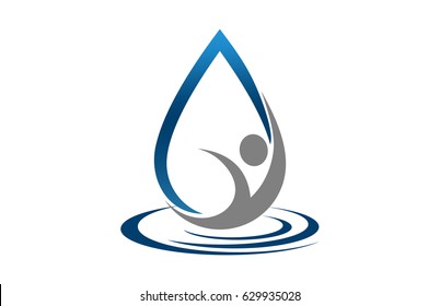 healthy liquid water drop logo