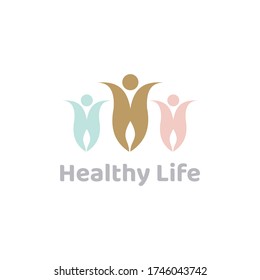 Healthy Live Logo Vector and Community Family