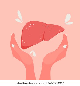 Healthy liver concept art. Disease Inspection and Prevention. Medical banner.