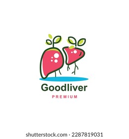 healthy liver logo vector icon illustration with growing plant seeds