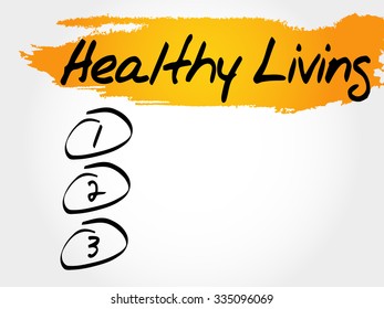 Healthy Living blank list, health concept