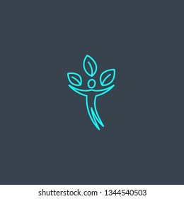 healthy living concept blue line icon. Simple thin element on dark background. healthy living concept outline symbol design. Can be used for web and mobile UI/UX