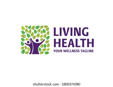  healthy living concept logo vector