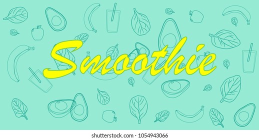Healthy living concept, smoothie background
